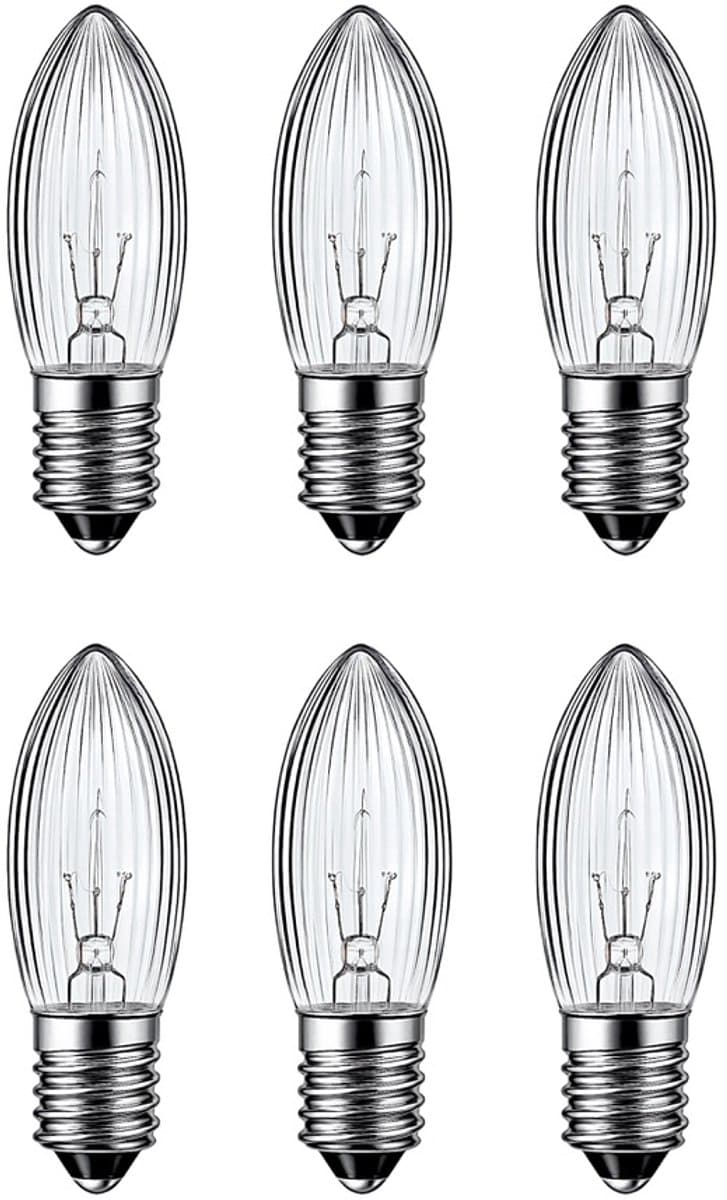 DEGG® - Kerstlampjes E10 – 6 Stuks – 55V 3W – Warm Wit – Geschikt voor 5-lamps kerstverlichting – Dimbaar – Voor Binnen