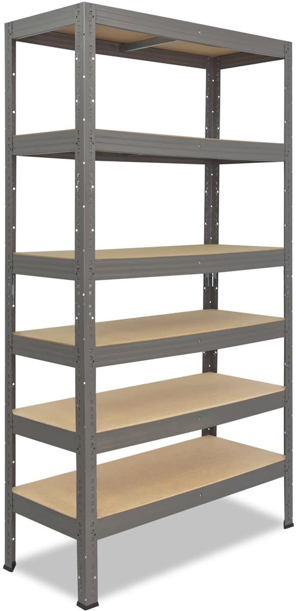 Shelfplaza PRO metalen stellingkast - 200x75x60 cm - grijs - 6 planken