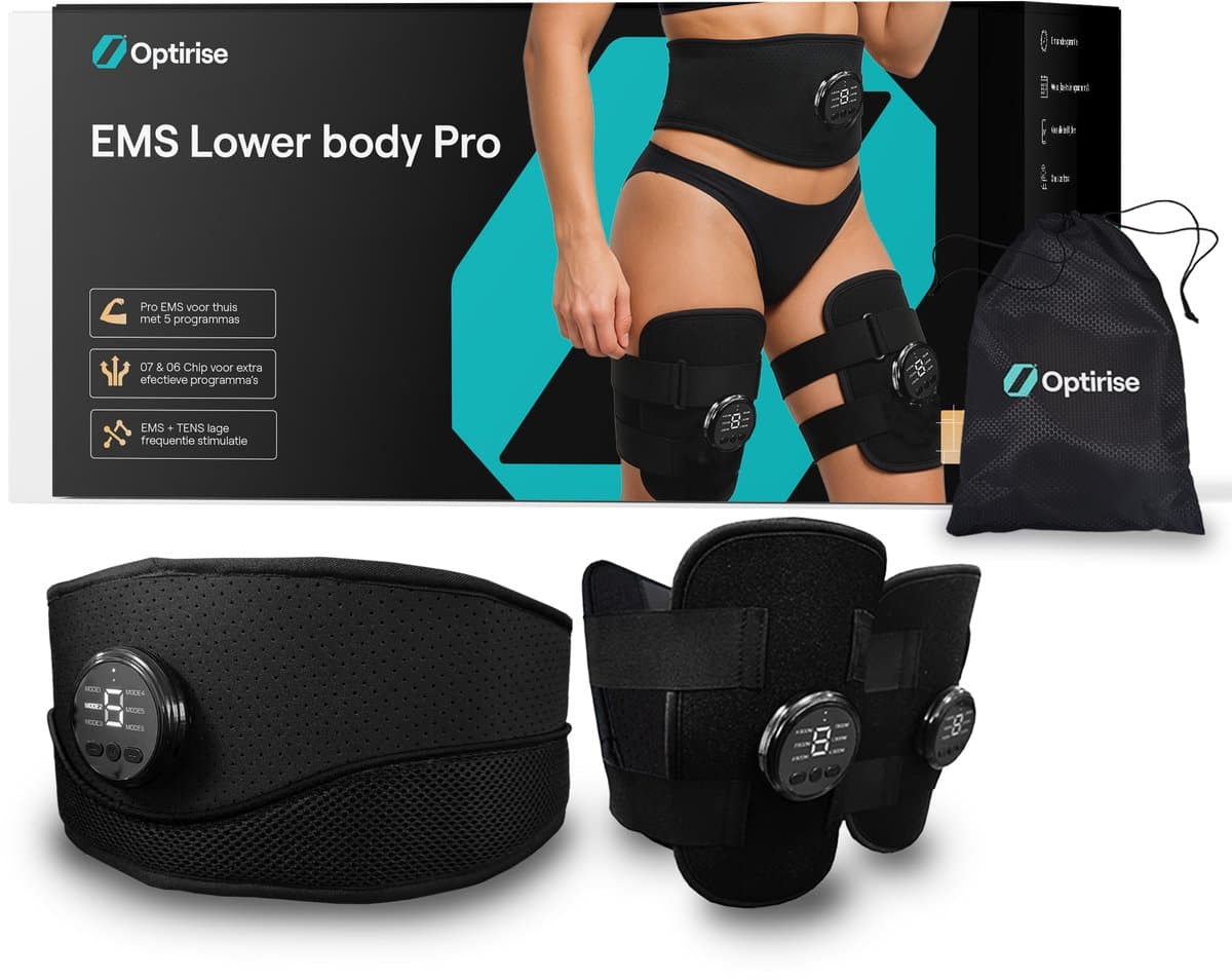 Optirise EMS - Buikspiertrainers Elektrisch + Beentrainer - EMS Trainers - AB Roller - Buiktrainer - Cellulite Massage Apparaat - Spier Massage Apparaat - Tens - Spierstimulator - Afvallen - Fatburner - USB Oplaadbaar