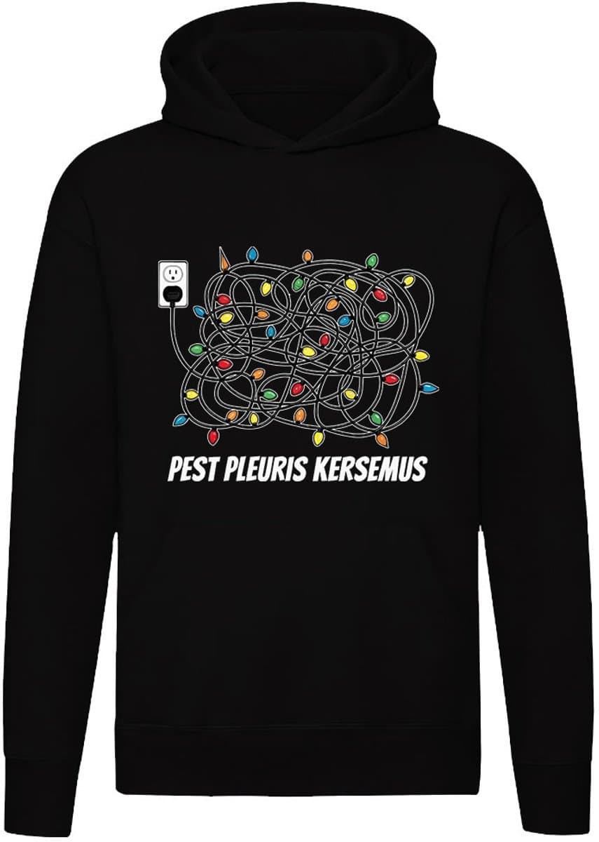 Pest Pleuris Kerst Hoodie - Unisex - Rotterdam - Grappig Fout Kersttrui