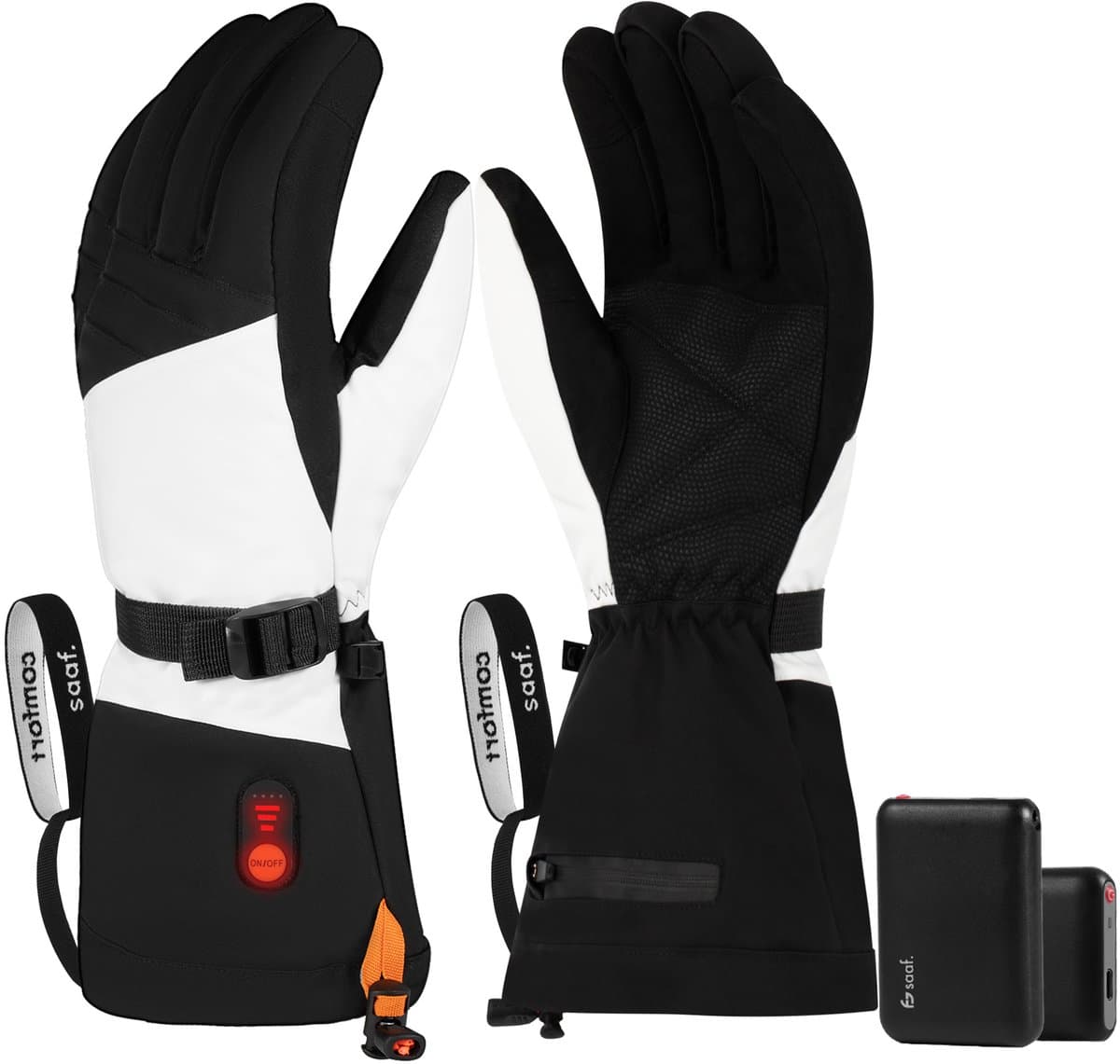 Verwarmde Handschoenen - Premium L - 3 standen - Elektrische Handschoenen - Water- en Windafstotend - Verwarmde Handschoenen Oplaadbaar - Wit - Saaf Comfort