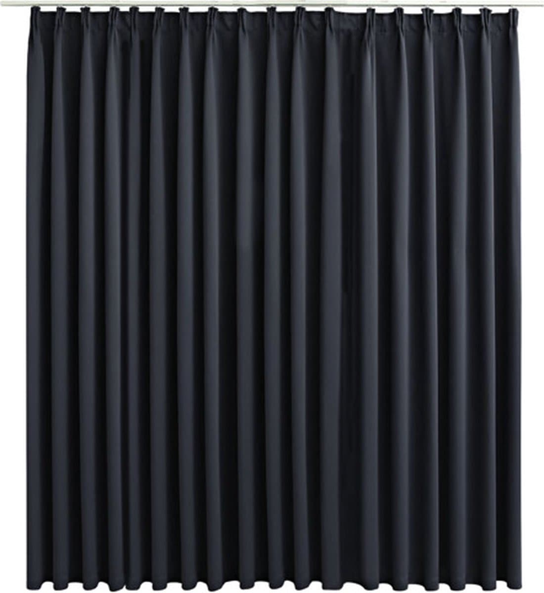 vidaXL - Gordijn - verduisterend - met - haken - 290x245 - cm - zwart