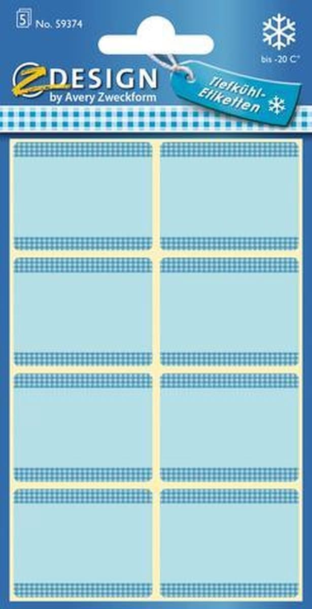 Avery Av-59374 Z-Design Diepvriesetiketten 36X28 Mm 40 Stuks Blauw