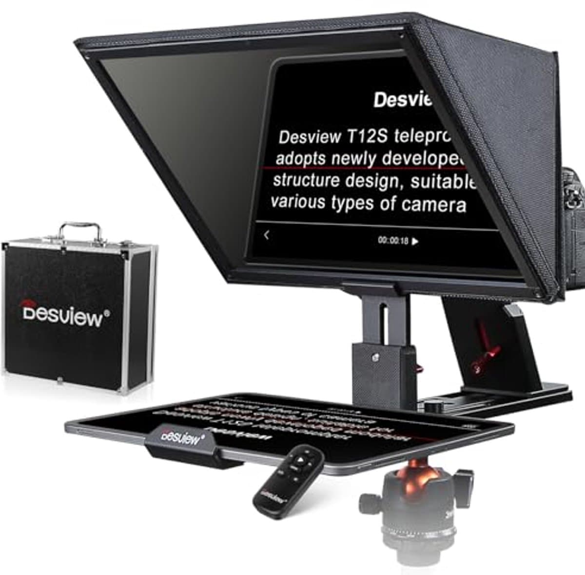 Teleprompter 12,9 inch met afstandsbediening voor iPad, tablet en smartphone