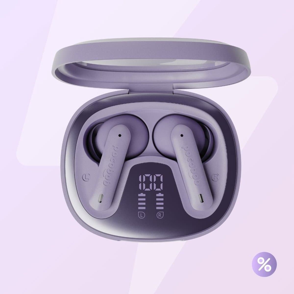pocobob® 8 - Draadloze oordopjes - Paars - In-ear oortjes - Met mic - Met APP
