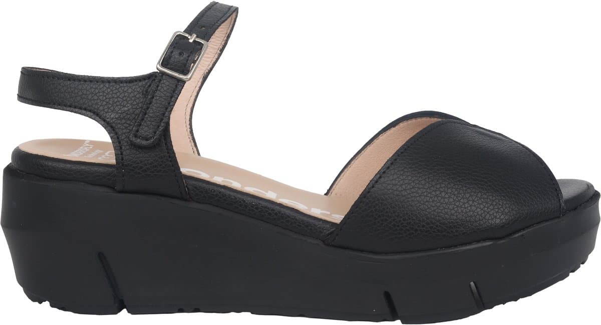 Wonders D-8272 - dames sandaal - Zwart - maat 41 (EU) 8 (UK)