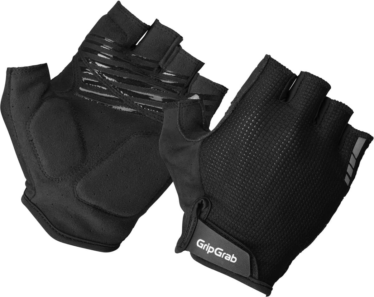 GripGrab - EXPLR Padded Korte Vinger Zomer Fietshandschoenen met Padding - Unisex - Zwart