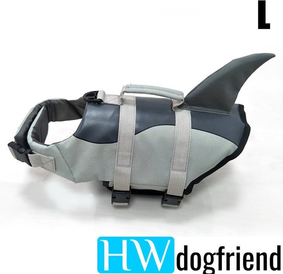 Zwemvest Hond - Haai Met Vin - L