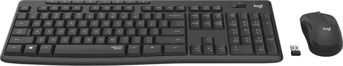 Logitech MK295 Silent Draadloze Toetsenbord en Muis Zwart QWERTY