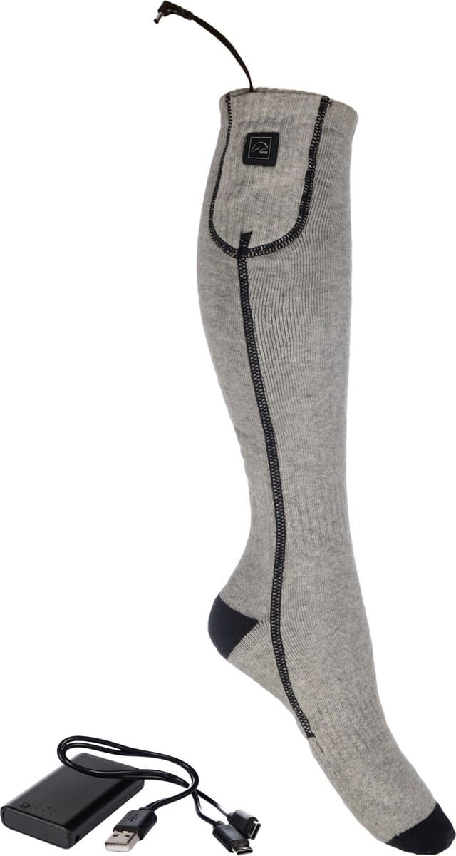 HKM Sokken met verwarming - Keep Warm - maat 39-42 grijs/zwart