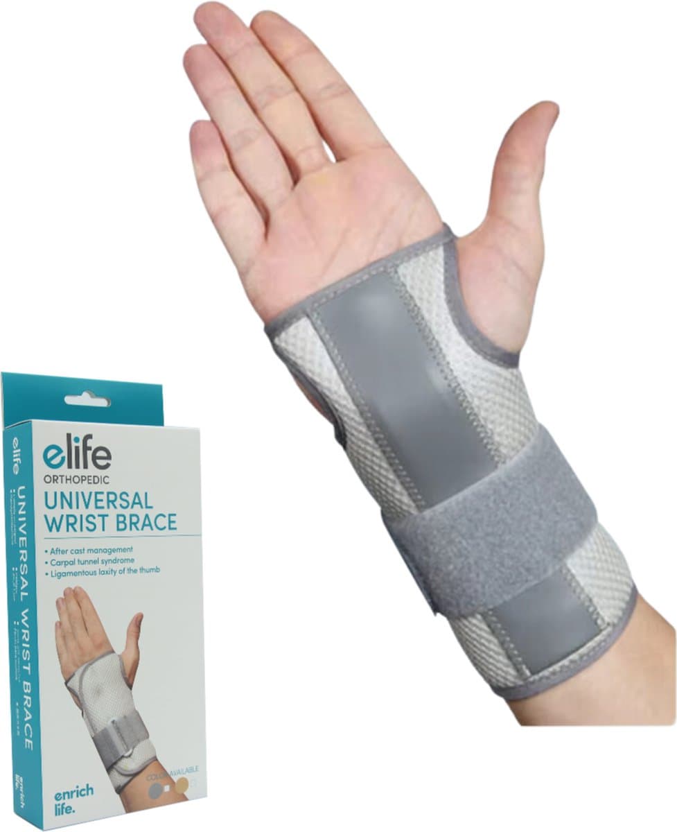 Elife Orthopedische Pols brace S/M - Carpaal Tunnel Syndroom - Ademend - Comfortabel met spalk - Links en Rechts te gebruiken