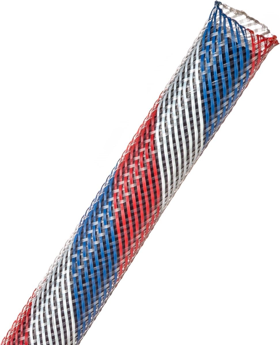 Techflex-PTN0.13PT/33-Kabelsok-Kabelsleeve-Kabelbeschermer-Kabel Management–Kabelkous-Kabelmantel-1.2-2.44mm-Kleur: Patriot-Lengte: 33 mtr