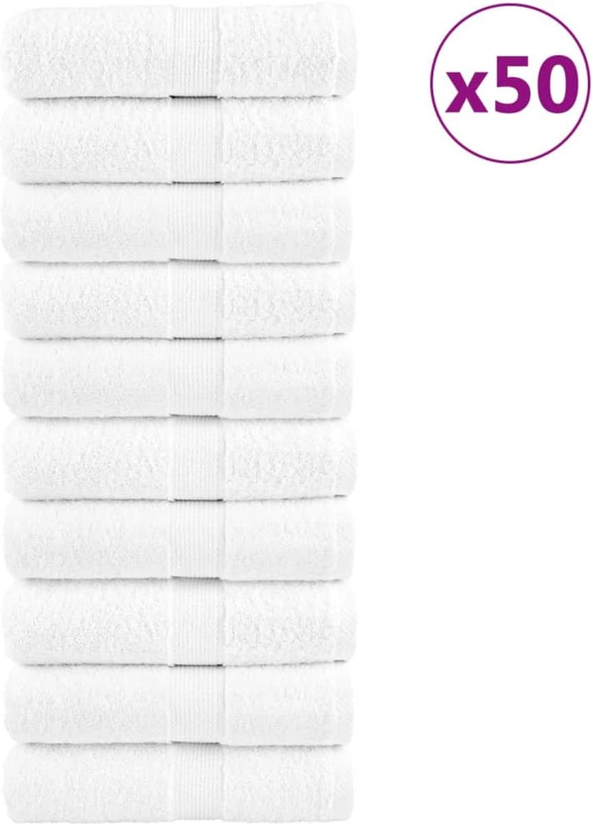 vidaXL SOLUND Gastendoeken - 50 stuks, 30 x 30 cm, Wit