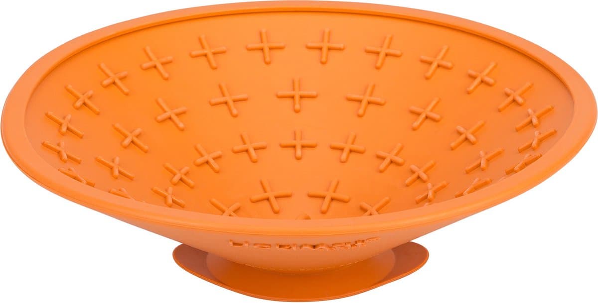 Lickimat Splash - Likmat Voor Aan De Wand - Handig In De Douche Ø20x8 cm - Hondenvoerbak - Oranje