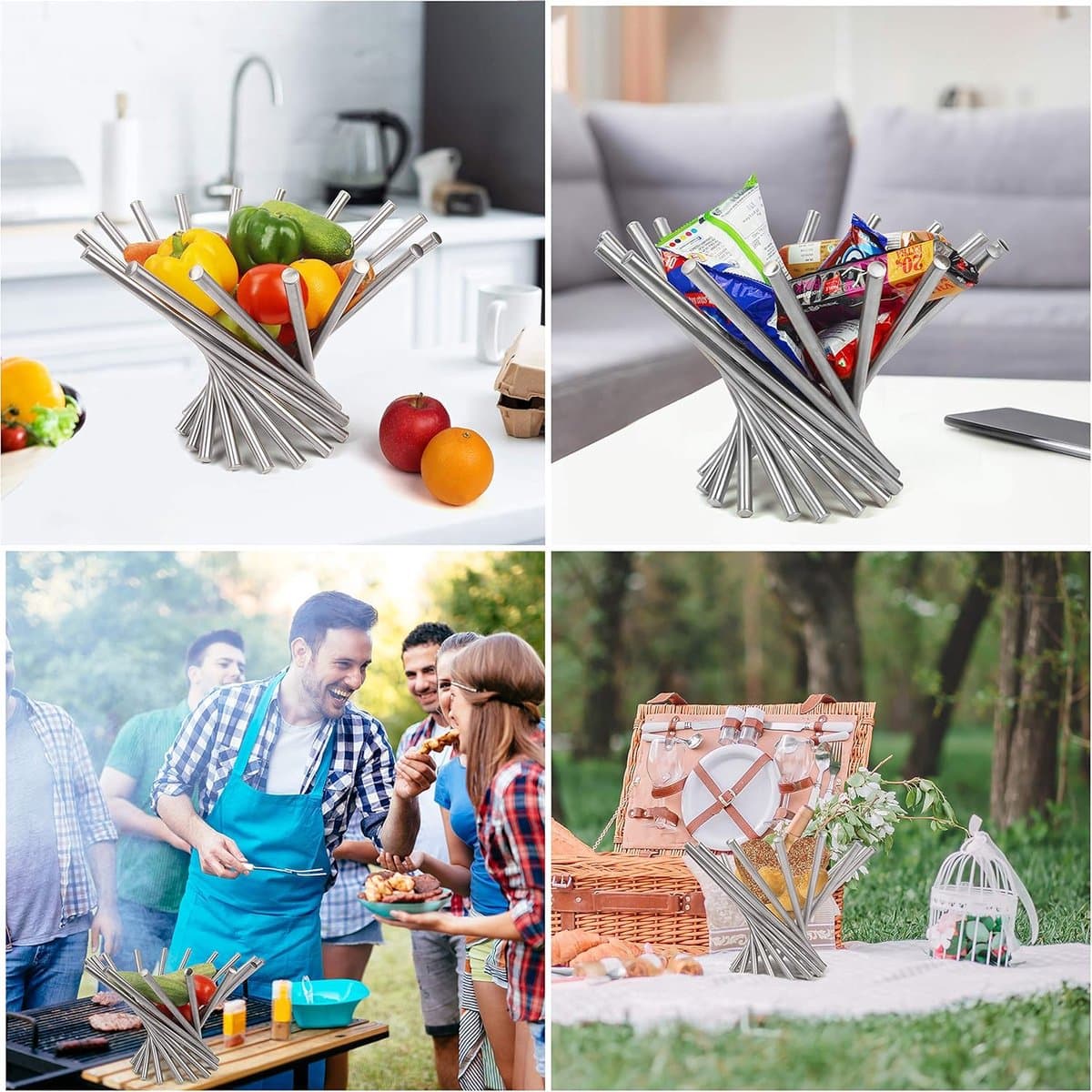 Goodivery ® Binnenhuisdecoratie Opvouwbare Stijlvolle Ronde Mand Voor Fruit En Groenten