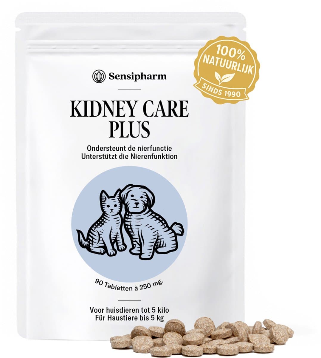 Sensipharm® Kidney Care Plus 250 mg Kat & Hond - Nier Supplement bij oa Nierfalen - 90 Tabl.