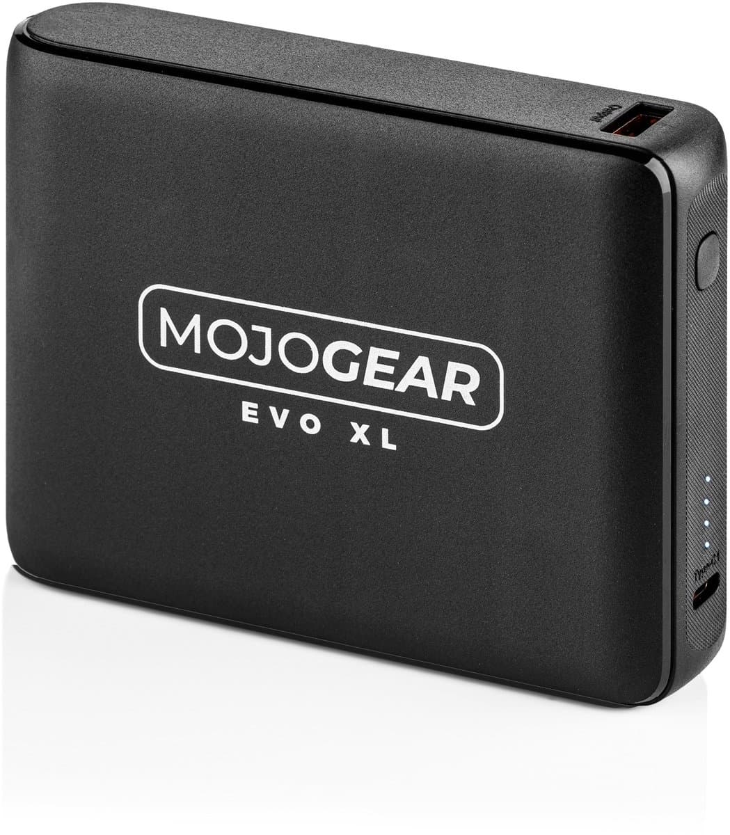 MOJOGEAR EVO XL powerbank 20.000 mAh - 22,5W — 3 apparaten tegelijk opladen — Met LED-indicator voor batterijstatus — 2x USB-C poort + 1x USB-A poort — Voor snelladen van smartphones en tablets — Zwart