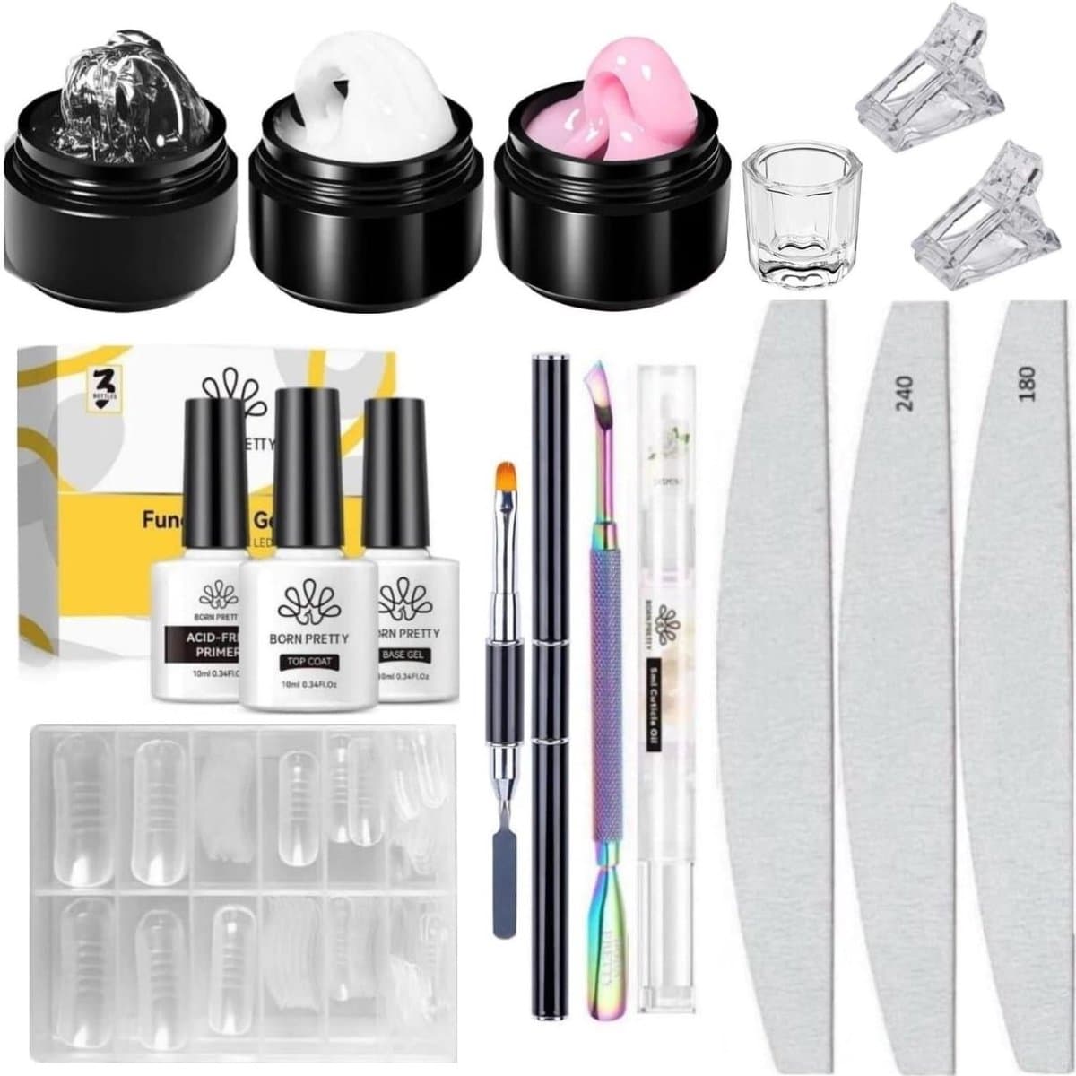 Born Pretty - Builder gel - Set - HEMA-vrij - Buildergel - Builder gel nagels - Builder gel set - Builder gel gel nagels - Gelnagels - Gel nagels - Gel voor nagels - Hard gel - Polygel