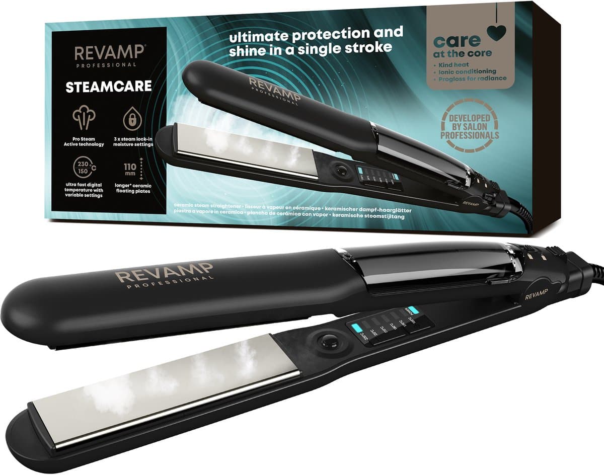 Revamp Keramische Stoomstijltang - Ionentechnologie - Keramische Stijltang - 150 ° C tot 230 ° C - 3 Stoomstanden Voor Elke Haartype - Inclusief Hittebestendige Mat - ST1600