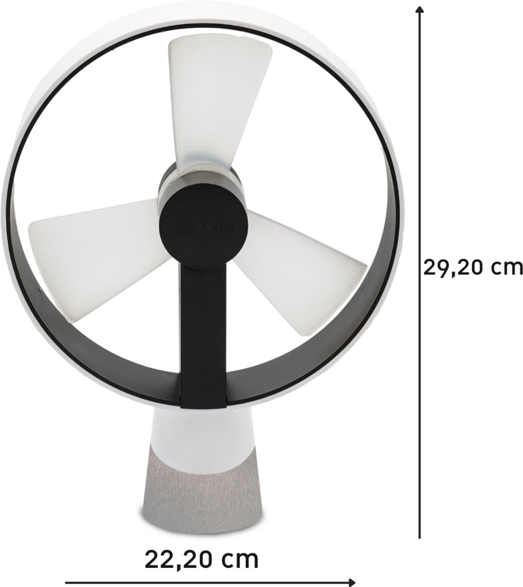 AIR AND ME Ventilator Airain - Tafelventilator / Bureauventilator - 21cm - 20m² - 5W - Laag Energiegebruik - Stille werking - Wit