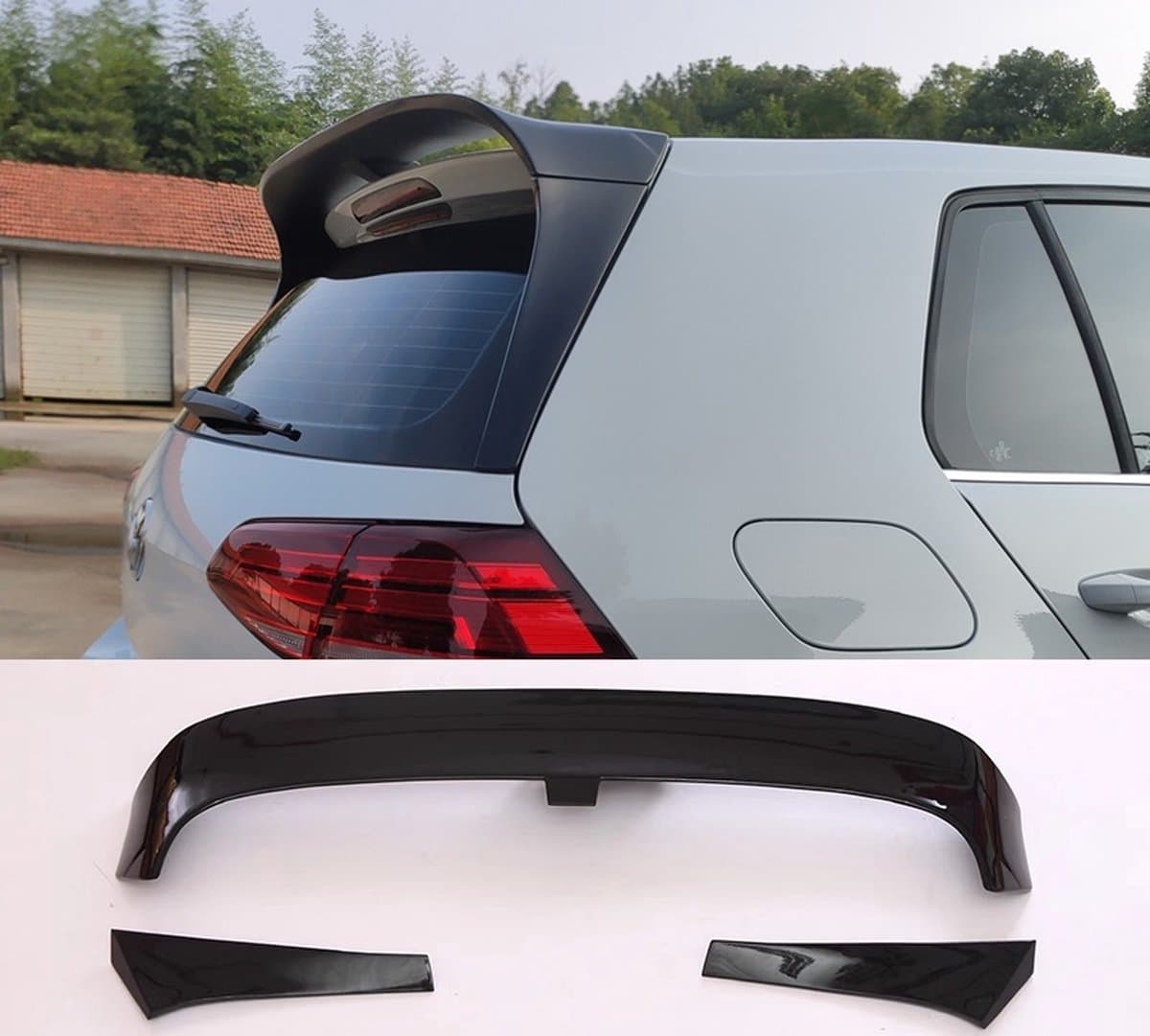 Spoiler geschikt voor Golf 7 Clubsport GTI Look - achterklep glans zwart