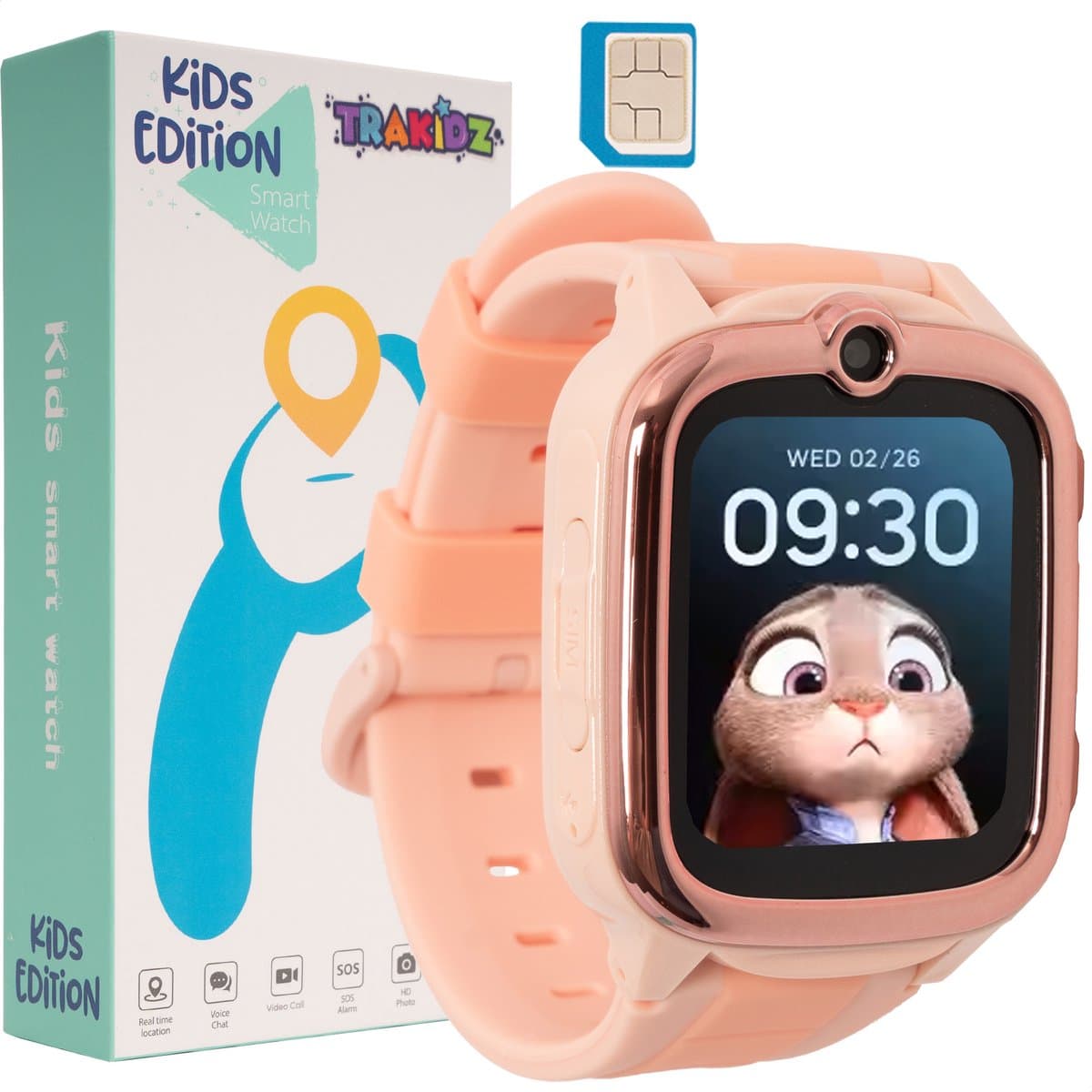 4G Smartwatch kinderen - GPS Horloge kind - HD Videobellen & Stappenteller - Speelgoed - Incl Simkaart