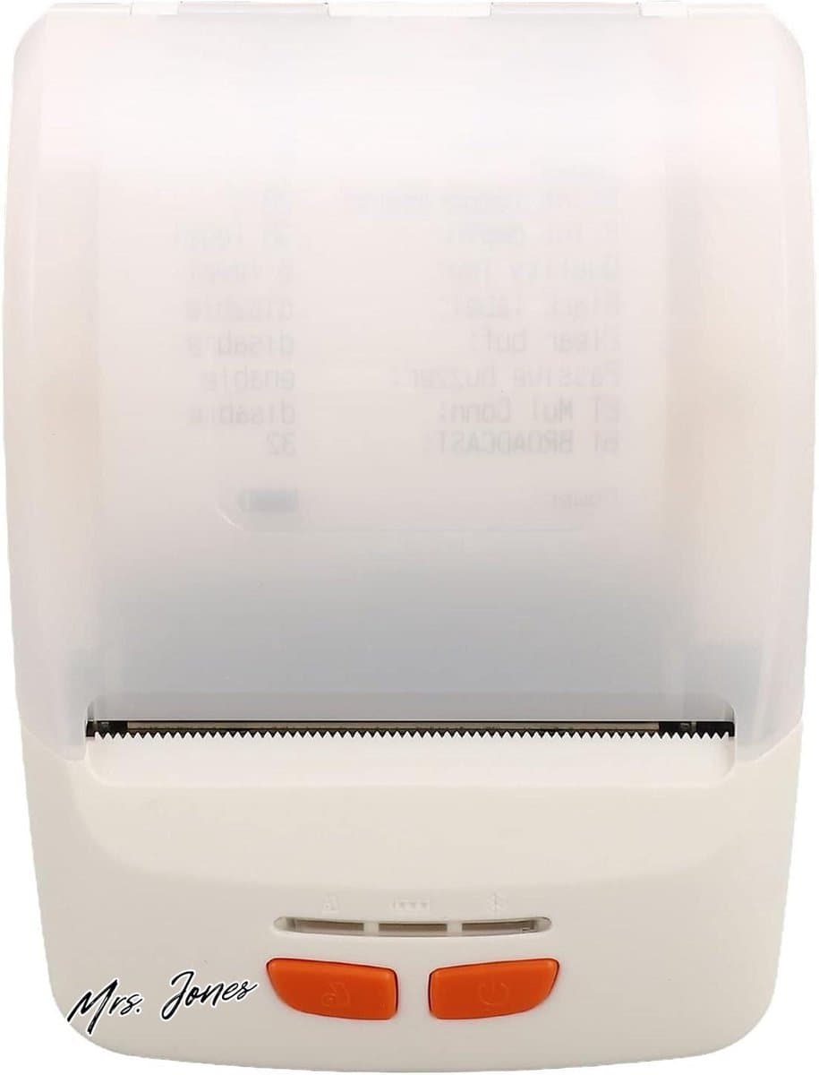 Mrs. Jones Draagbare thermische printer - draadloze Bluetooth - afdrukken documenten - facturen - mobiel - compact .