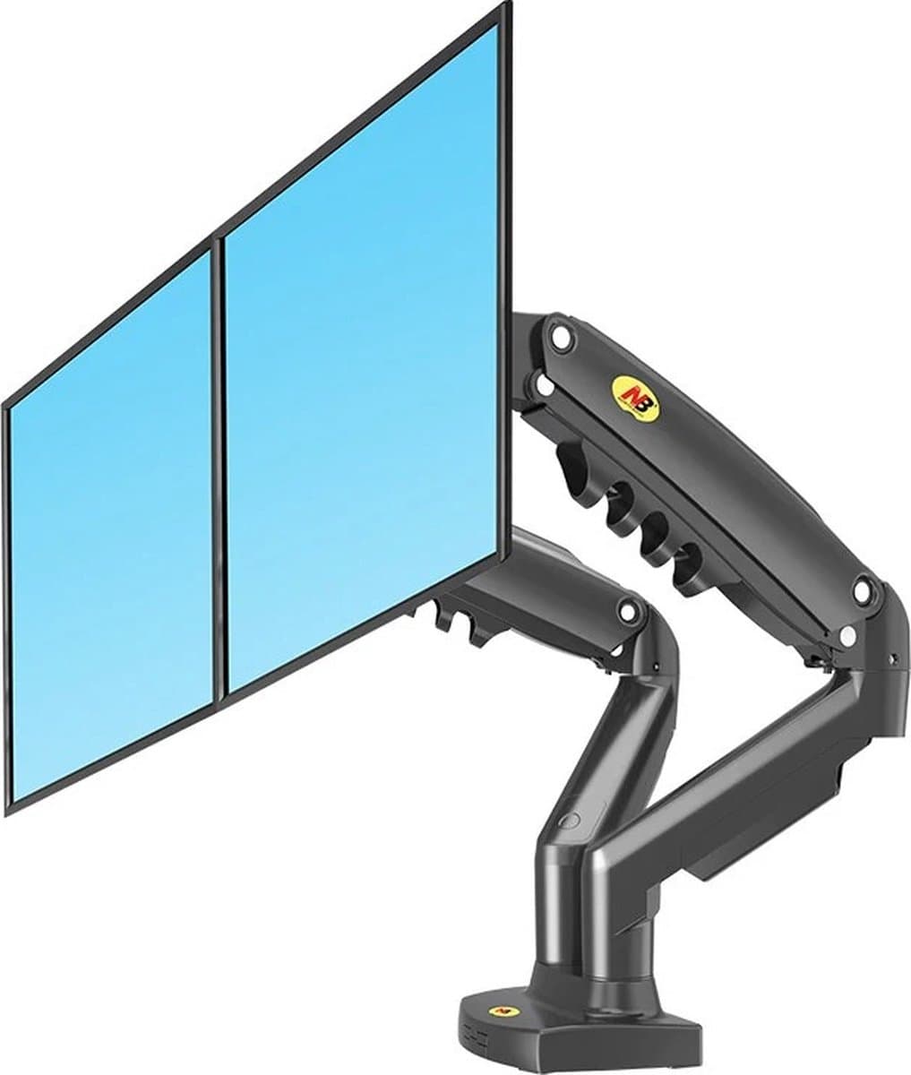 Gasveer Monitorarm 360 Graden - Desktop Monitor Houder voor 17"-27" Schermen, Dubbele Monitorhouder met USB 3.0 Beugel, Belastbaar 2-9 kg per Monitor