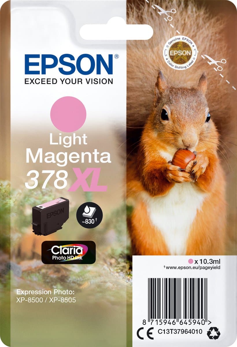 Epson squirrel enkelverpakking lichtmagenta 378XL Claria Photo HD inkt