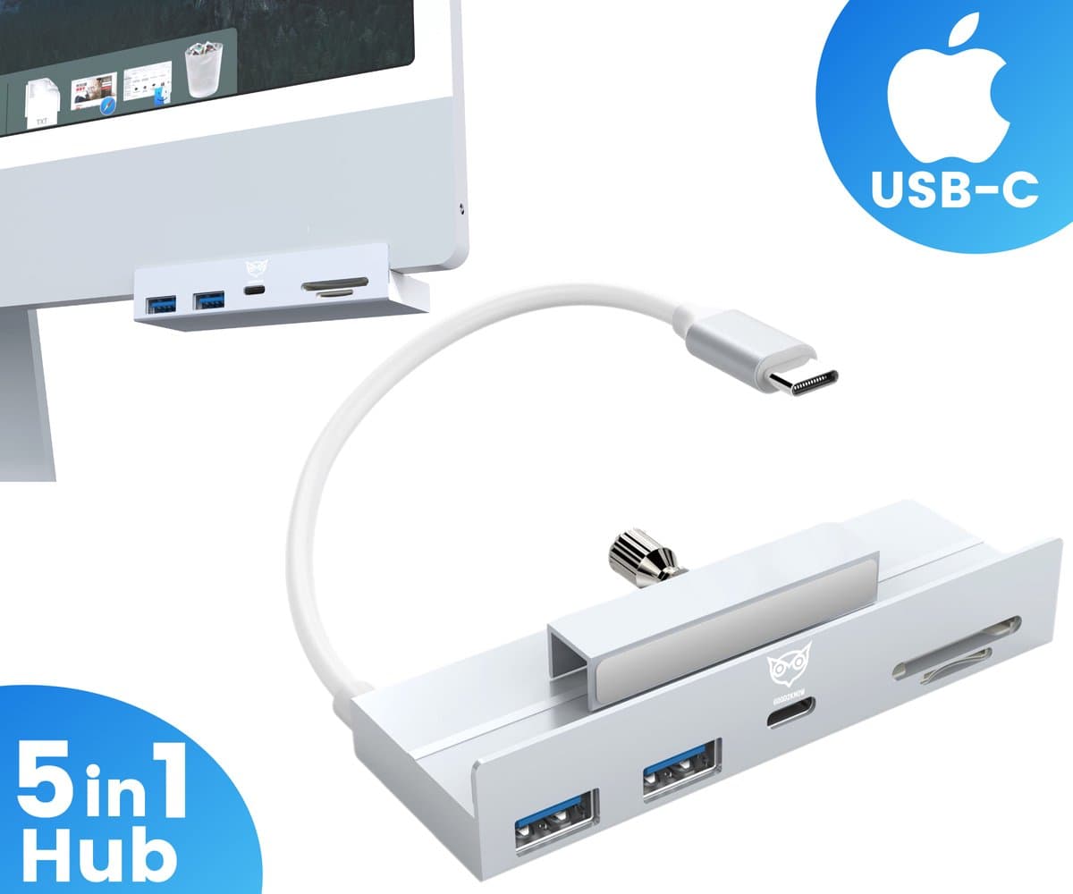 Good2know iMac hub - USB-C - Gen2 - 5 in 1 - Geschikt voor iMac 24 inch, iMac 27 inch, iPad pro