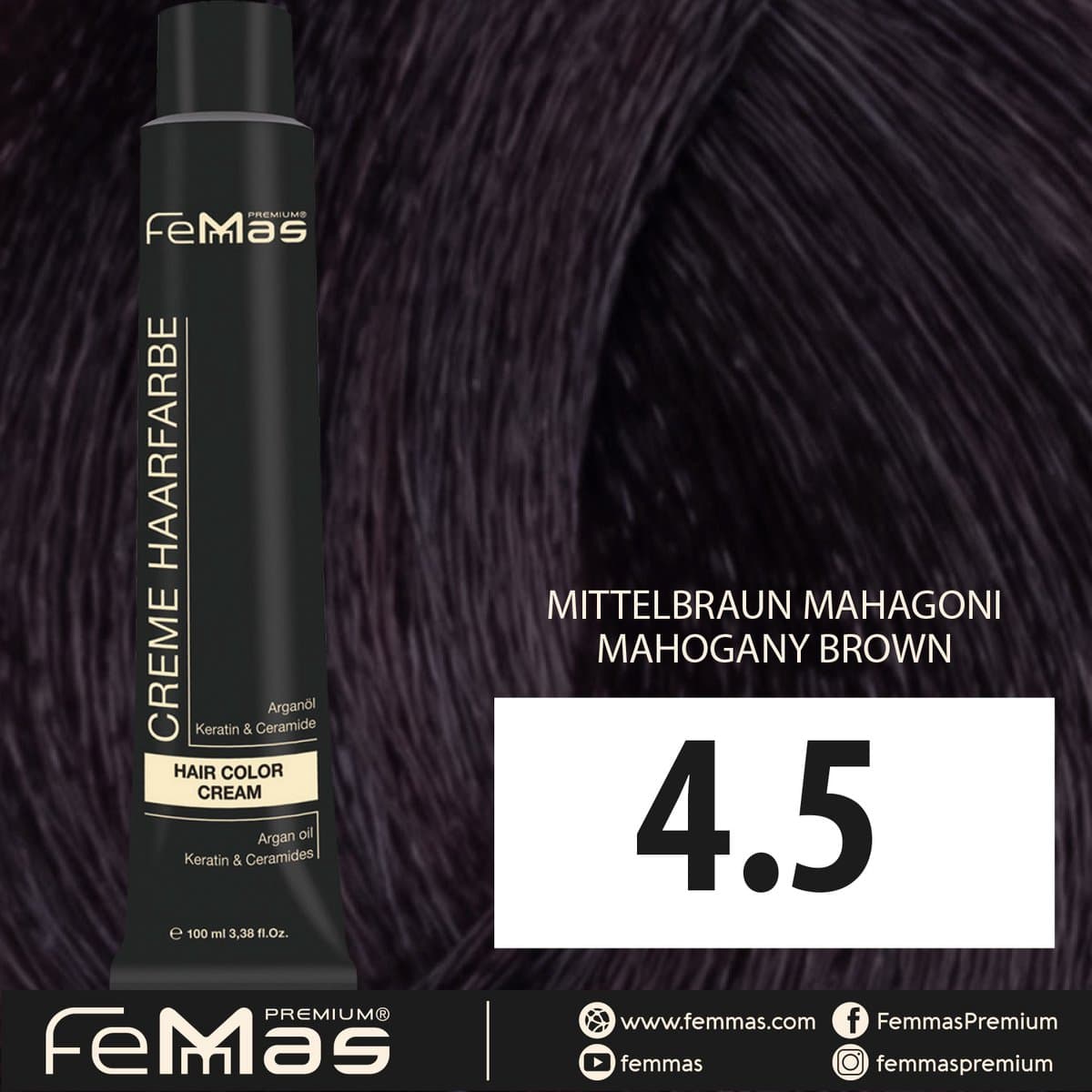 Femmas (4.5) - Haarverf -Medium mahoniebruin - 100ml
