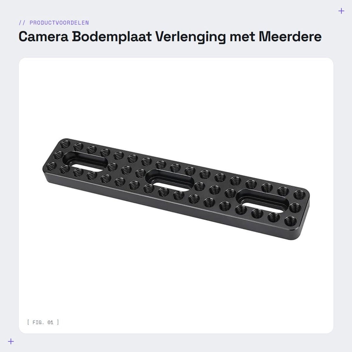 Dailygoods- Bodemplaat Camera - Montageverlenging - Lange Kaasplaat - 1/4 Inch 20 Schroefgaten - Geanodiseerde Aluminiumlegering - Lichtgewicht en Duurzaam - Camera-plaat
