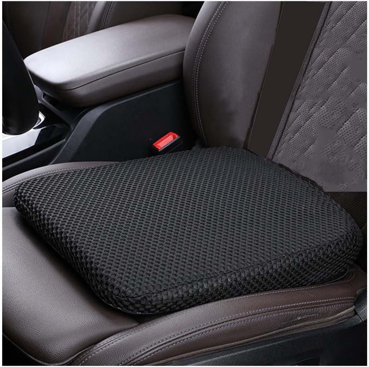 Autostoelkussen - Zitverhoger - Comfortabel Rijden - Ademend Mesh - 8cm Hoog - Zwart