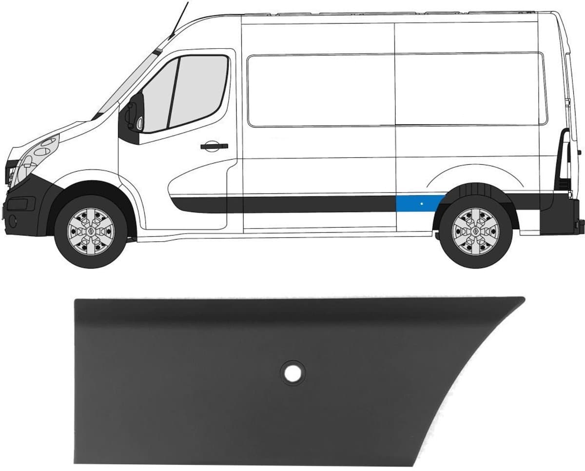 Sierlijst zijlijst PDC voor Opel Movano 2010-2021 / Links
