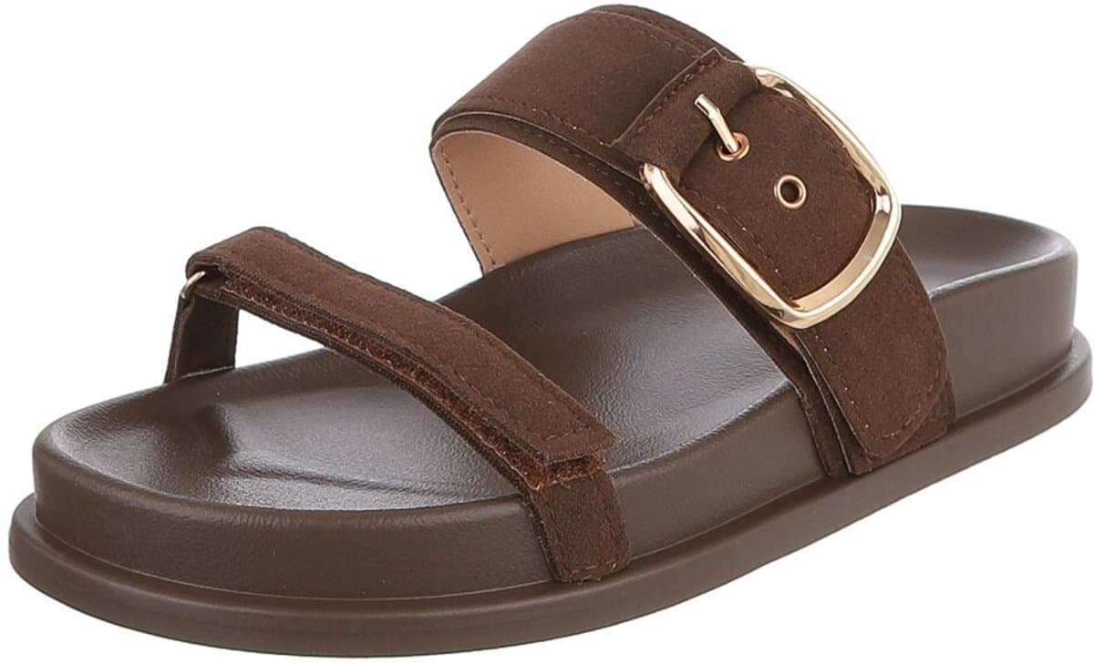 Dames platform slipper met gesp en comfort Mt:39