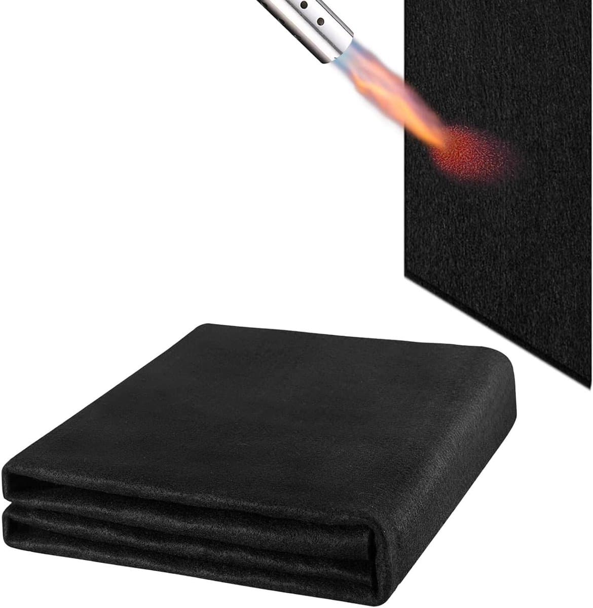 Vuurvaste mat - Hittebestendige onderlegger - Brandbeveiliging - Hitte isolerend - 100 x 100 cm - Zwart