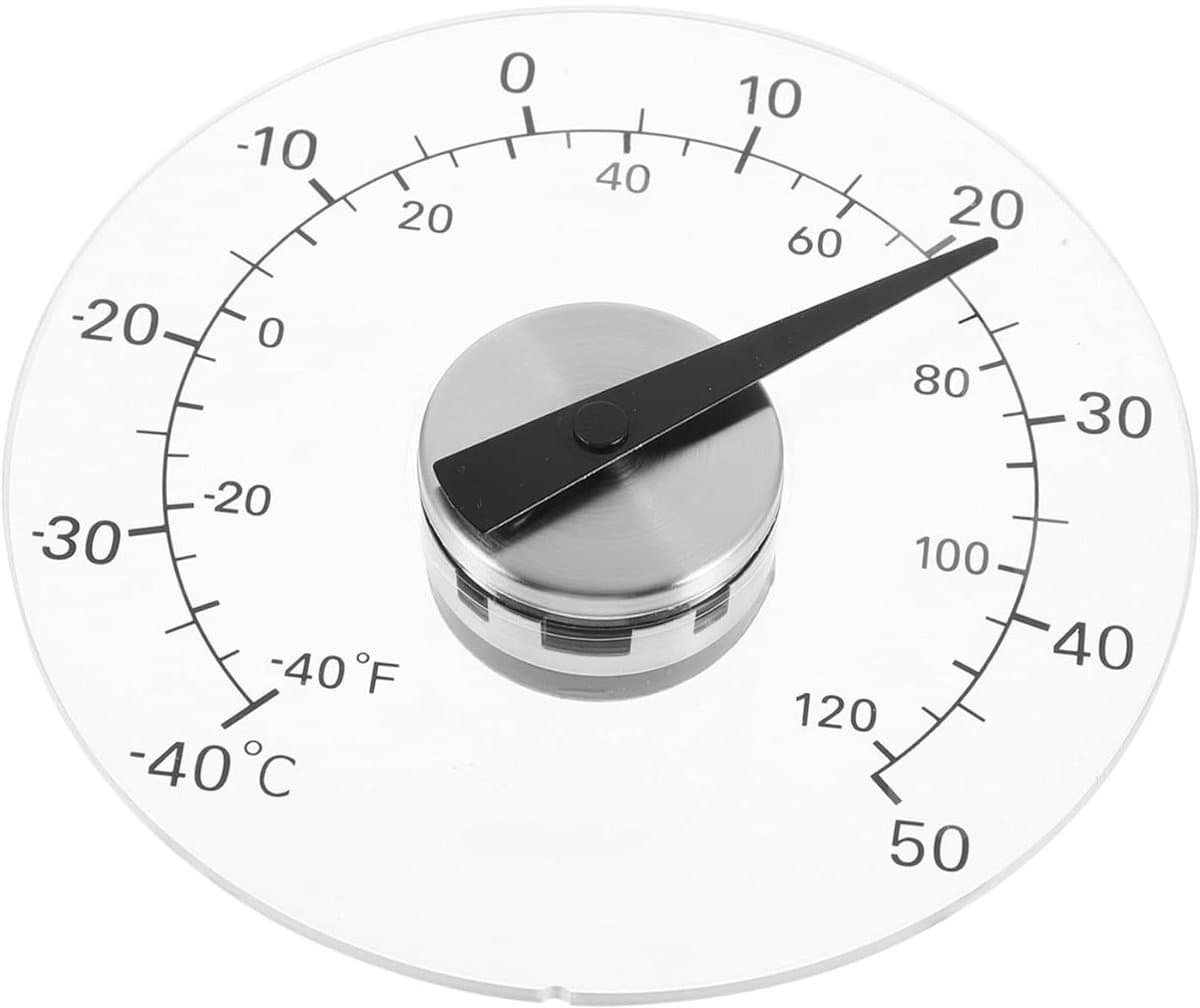 Raamthermometer Waterdicht - Temperatuurmeter Buiten - Temperatuur Monitoren - Eenvoudig Afleesbaar - 11 cm - Zwart