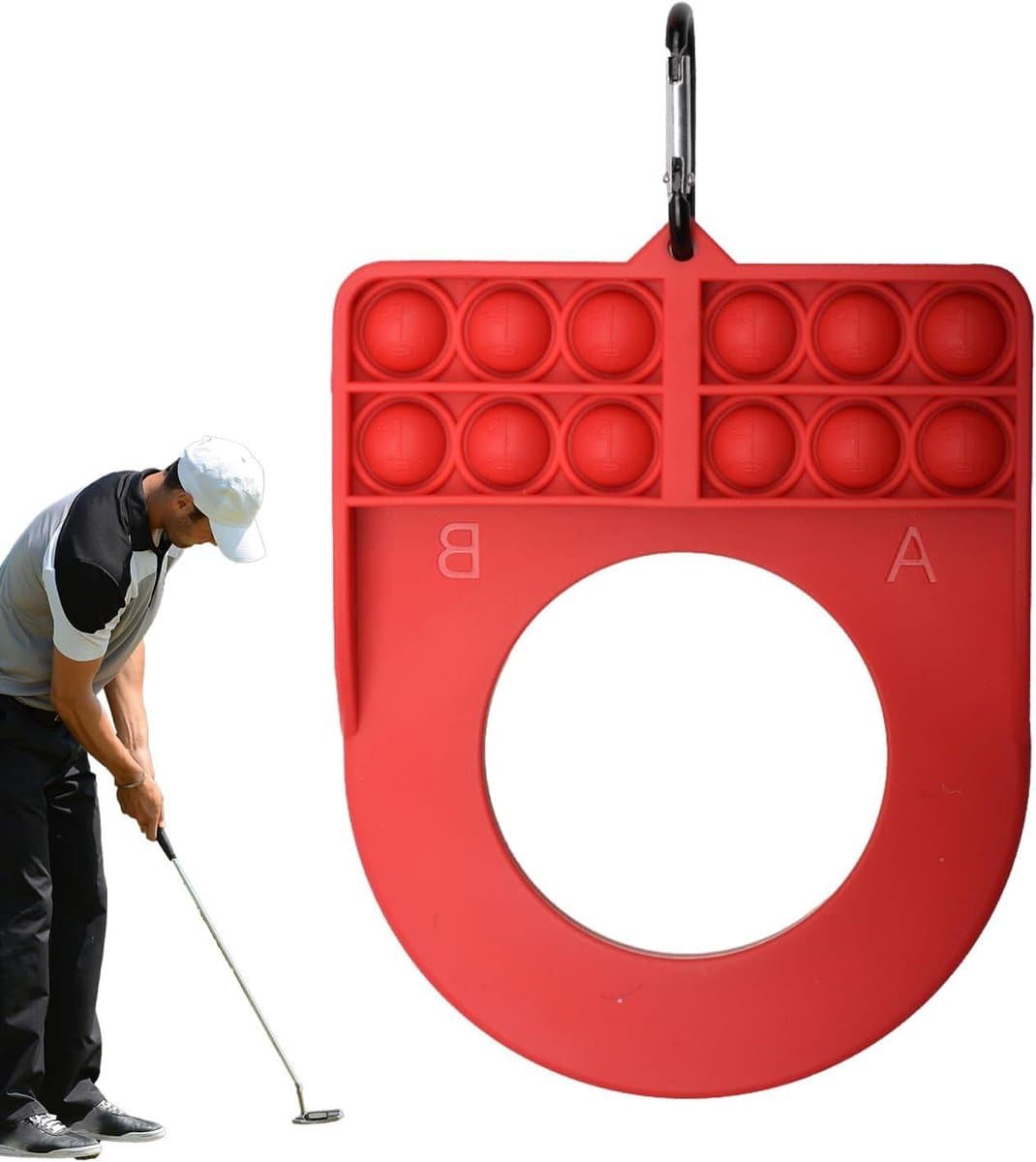 Golfclub trainingshulp - Putting oefen tool - Golfvaardigheid verbeteren - Verbeterde grip controle - 18 x 13.7 x 2.8 cm