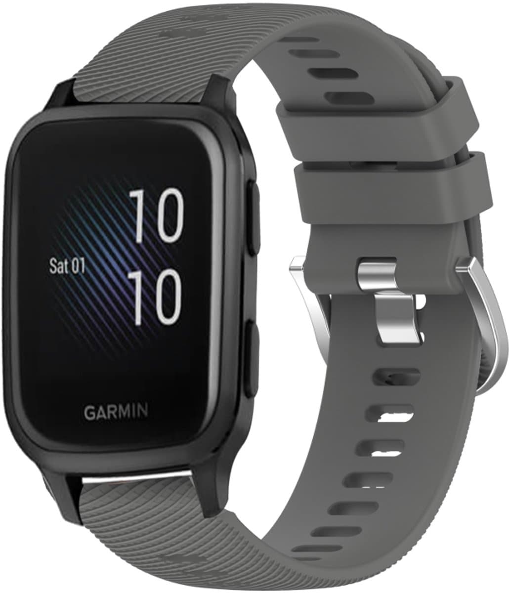 Voor Garmin Venu SQ 20 mm effen kleur zachte siliconen horlogeband (donkergrijs)