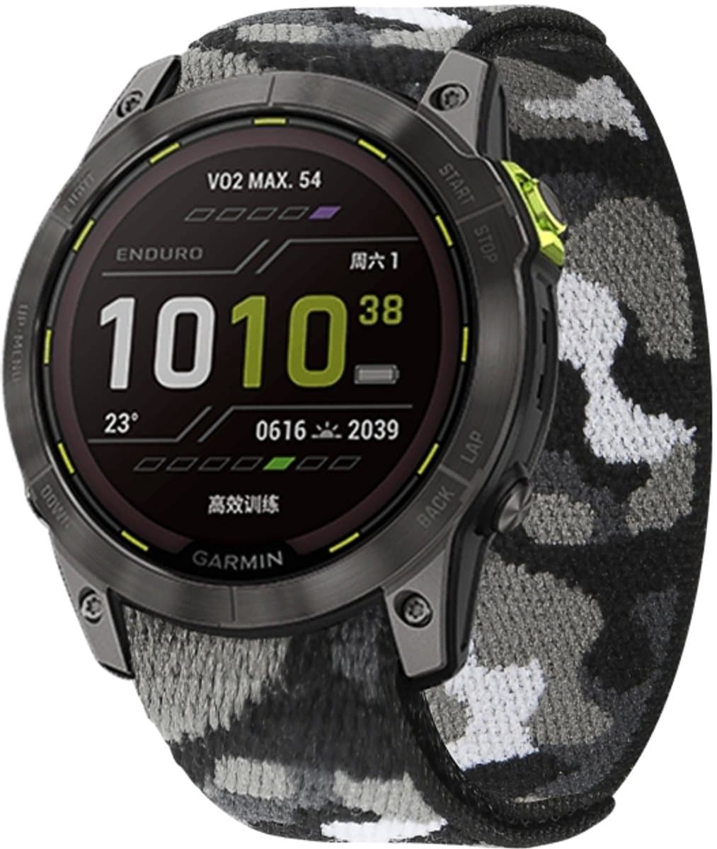 Voor Garmin Fenix 7 Klittenband Nylon Horlogeband (Grijs Camouflage)