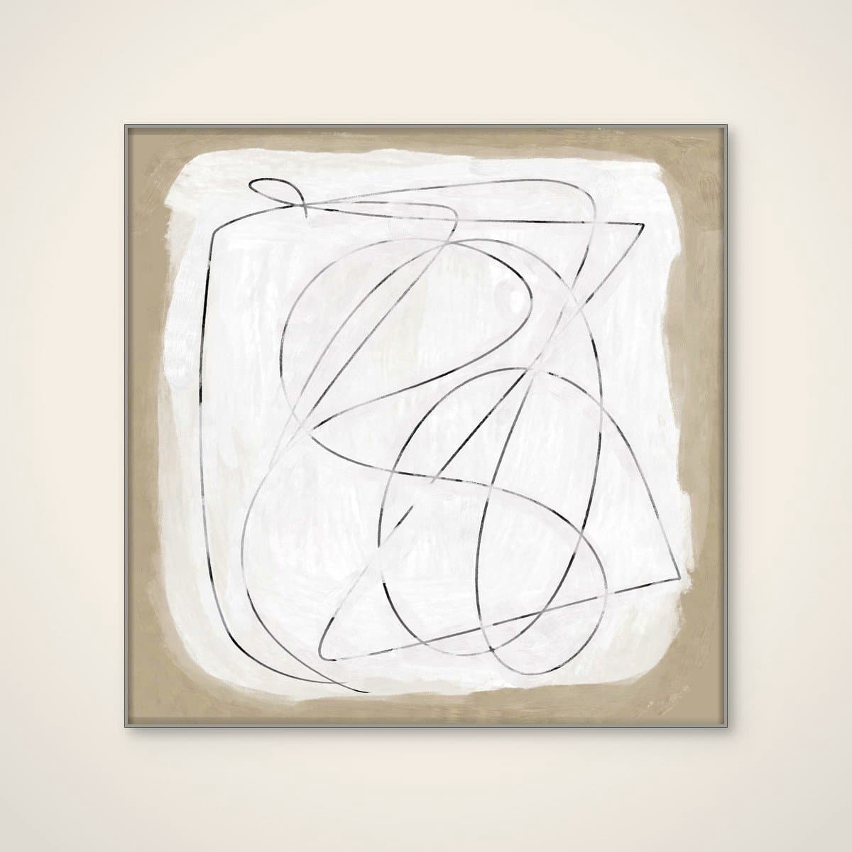 Akoestisch schilderij - 80 x 80 cm - Format van Dan Hobday - Abstracte wanddecoratie - zilver textielframe