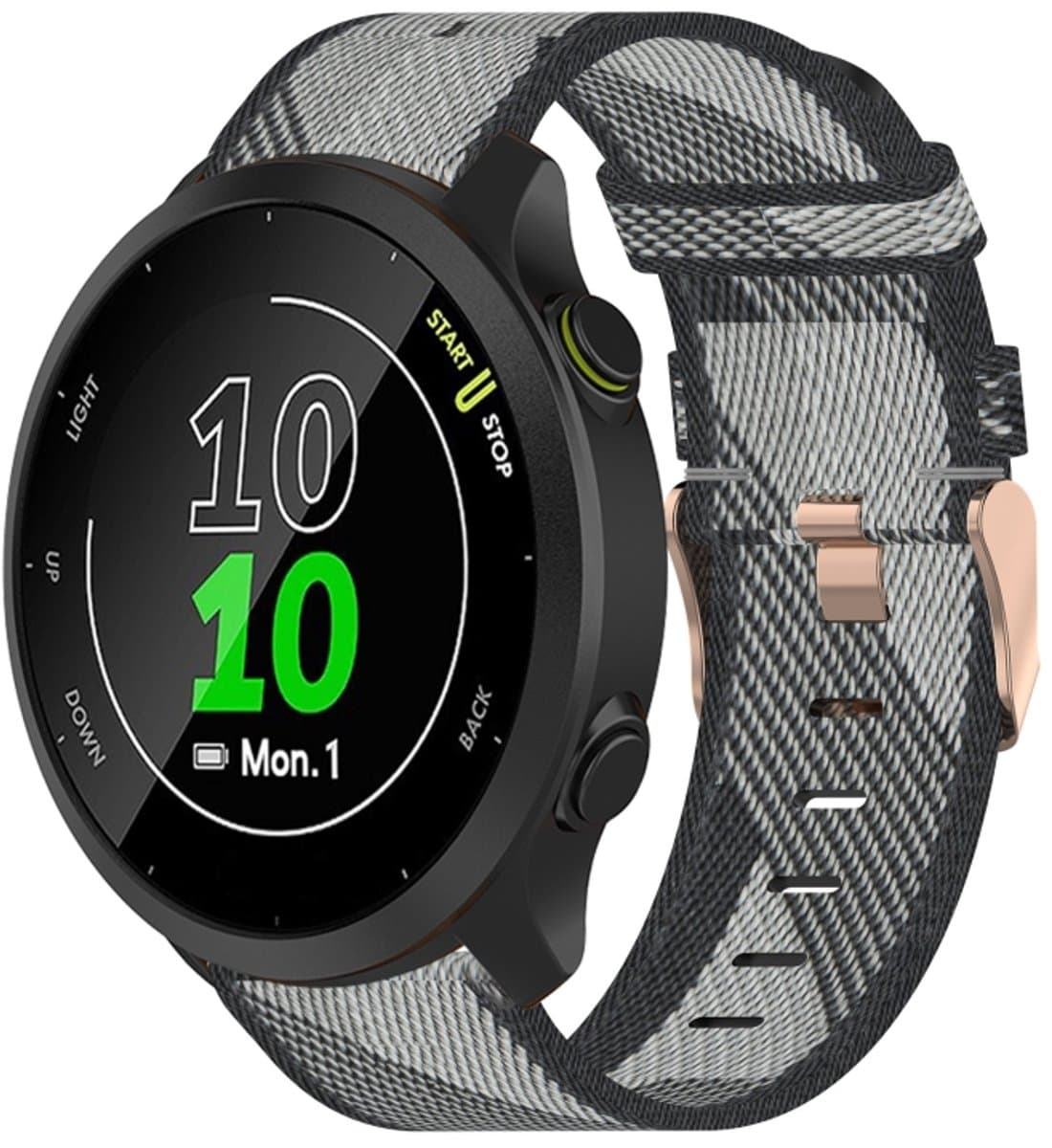 Voor Garmin Forerunner 55 20mm nylon geweven horlogeband (grijs)