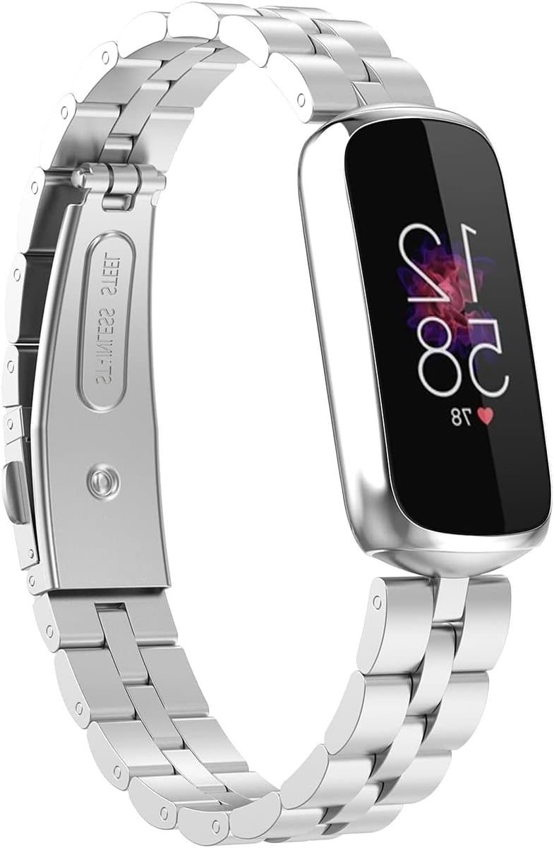 Verstelbare RVS Polsband voor Fitbit Luxe - Stijlvolle Metalen Vervangband voor Activiteitstracker, Geschikt voor Zakelijk Gebruik en Comfortabel Draagcomfort