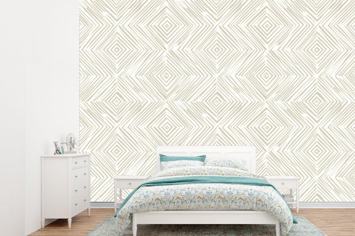 Behang - Fotobehang Abstract - Ruiten - Beige - Breedte 360 cm x hoogte 260 cm