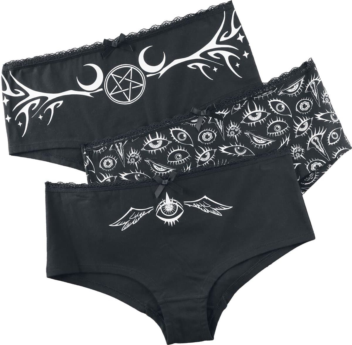 Gothicana Zwarte slipset (2-pack) met zachte katoenmix - Dames - XXL