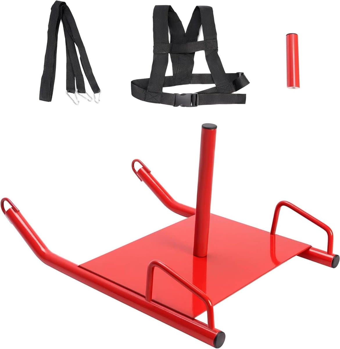 Sport Sled - Kracht Sled - Snelheidstraining - Verstelbaar Harnas - 38x51 cm - Rood