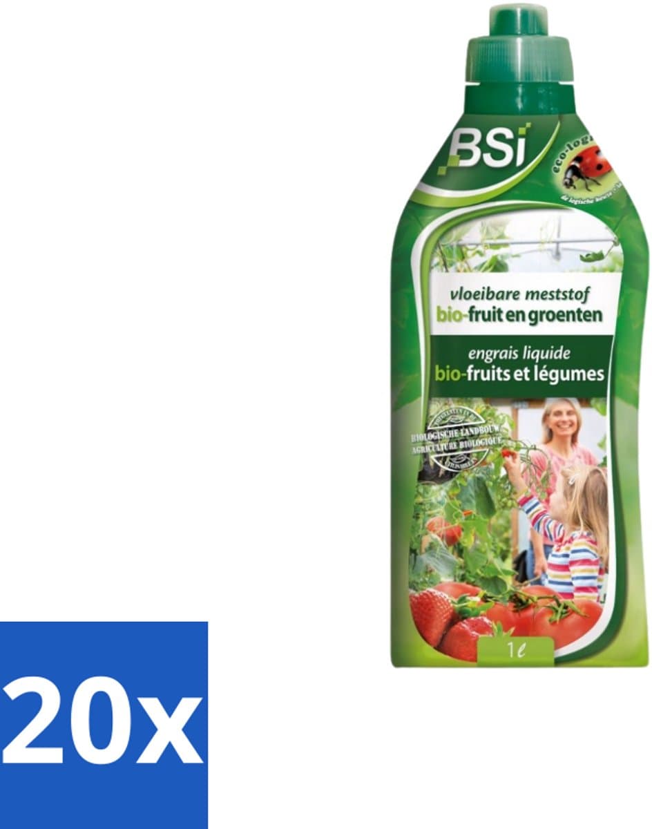 BSI – Bio Fruit & Groenten Meststof – Natuurlijke Groei & Opbrengst – 1 L - Bulkverpakking - 20 stuks
