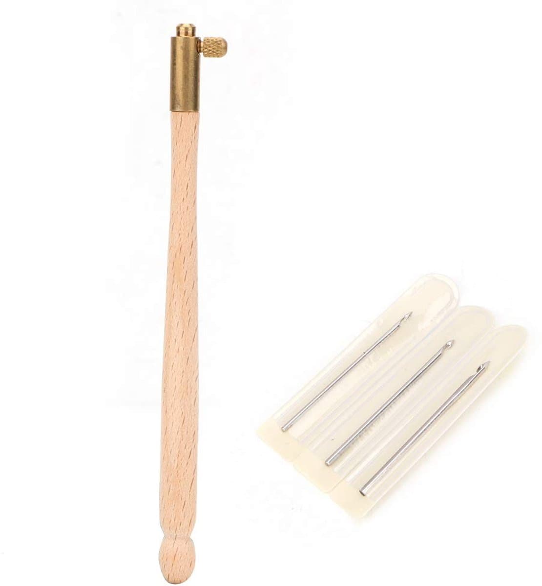 Dailygoods - Dailygoody - Haaknaald Set - Breien en Borduren - Ergonomisch Handvat - 3 Naalden - Kralen en Tambour - Perfect voor Hobbyisten - Compact en Lichtgewicht