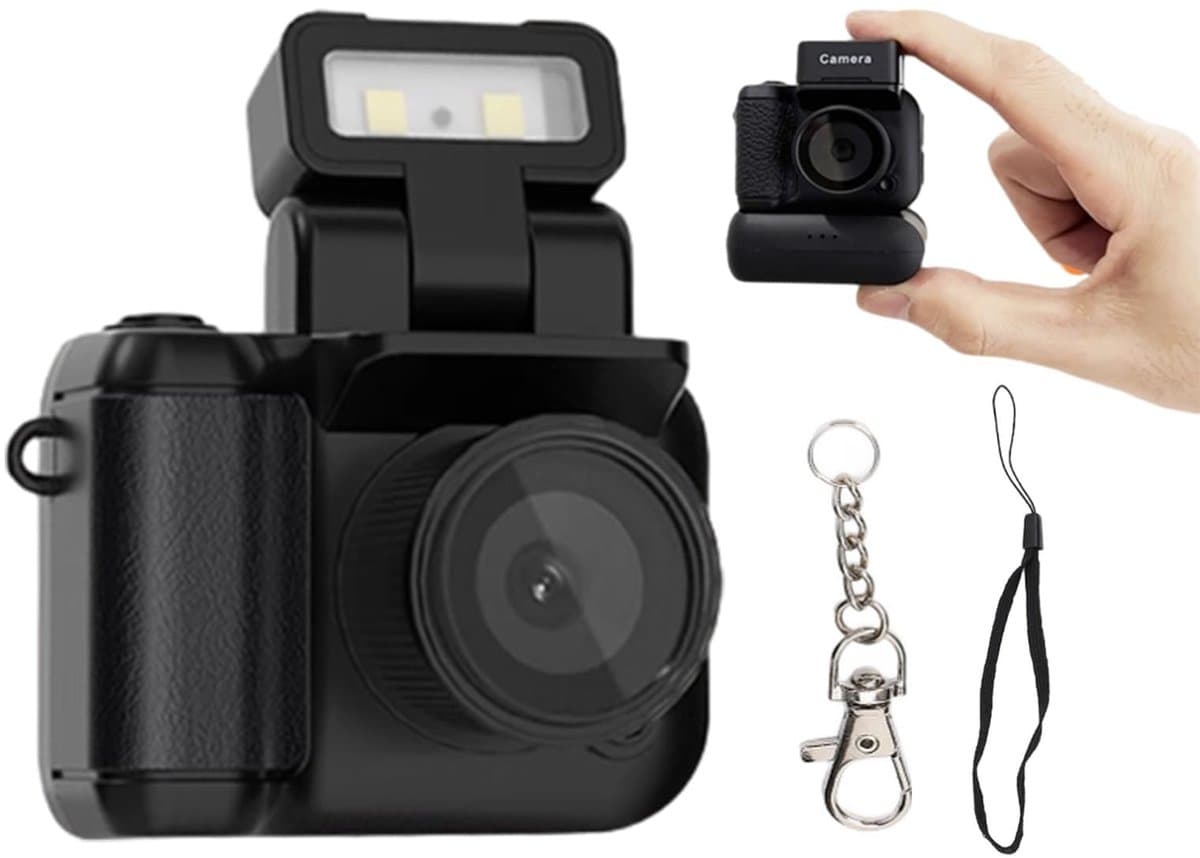 MTTProducts - Mini Keychain Camera - 1080P - Ultieme portable camera - Zwart - Videocamera voor onderweg - Perfect voor op reis - Compact formaat