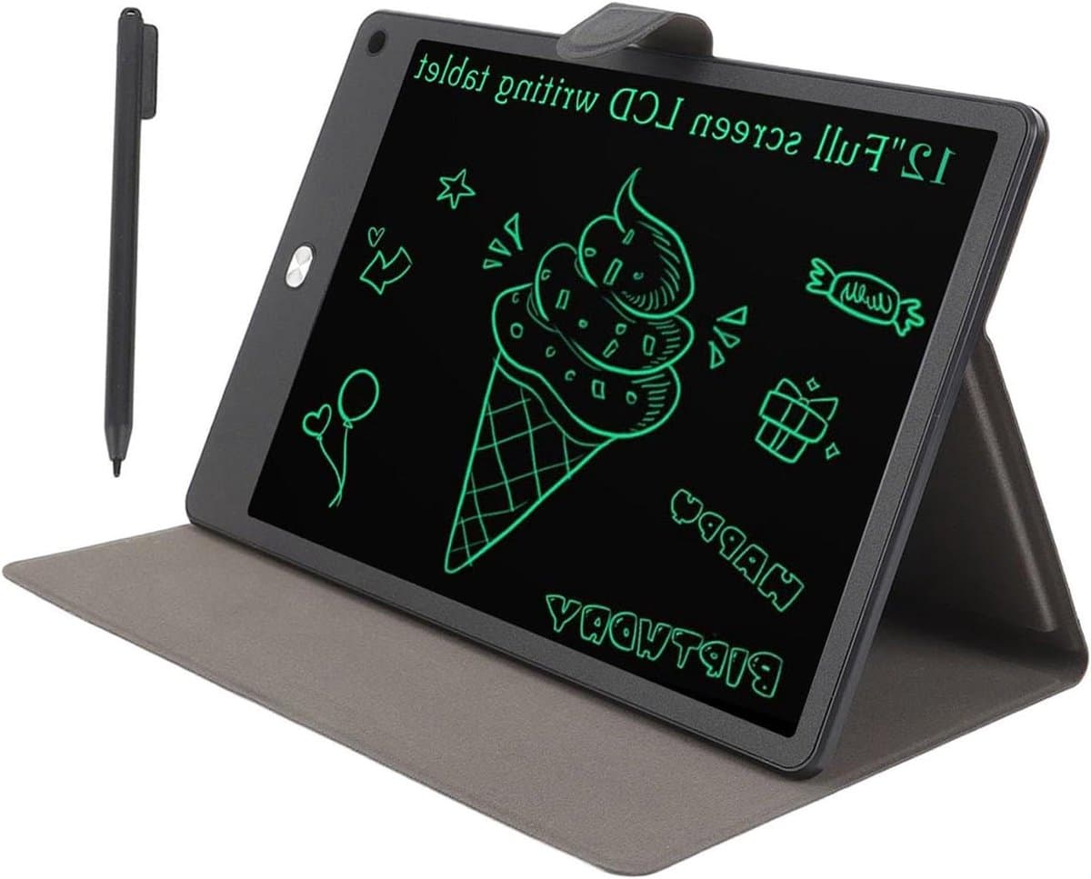 Schrijftablet LCD - Tekentablet Notitieblok - Tekenen en Schrijven - Oogzorgzaam Ontwerp - 12 Inch - Zwart